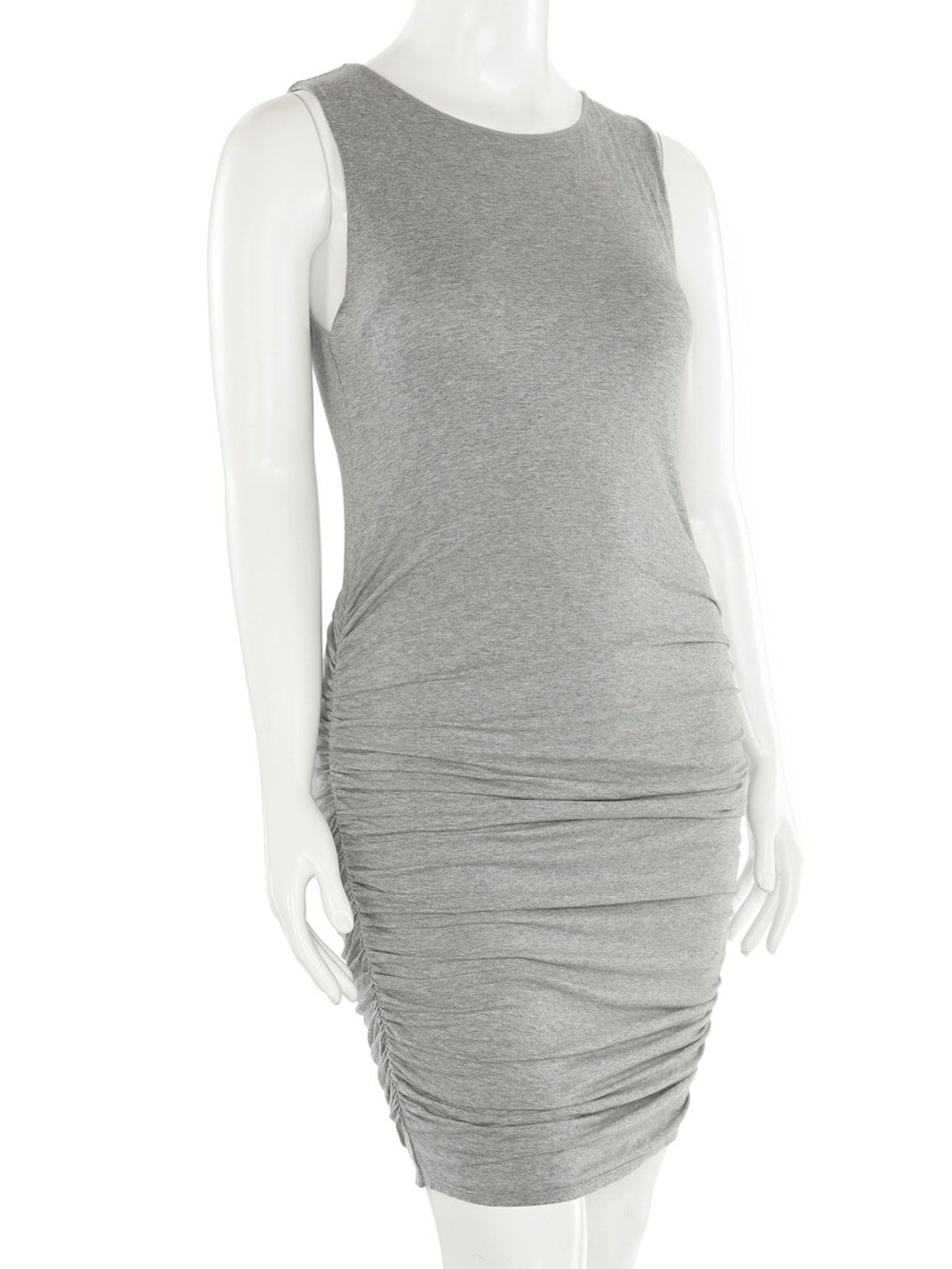 Alice + Olivia Gray Shimmer Ruched Sheath Dress Stretch Jersey Cocktail Party S - Picture 2 of 15